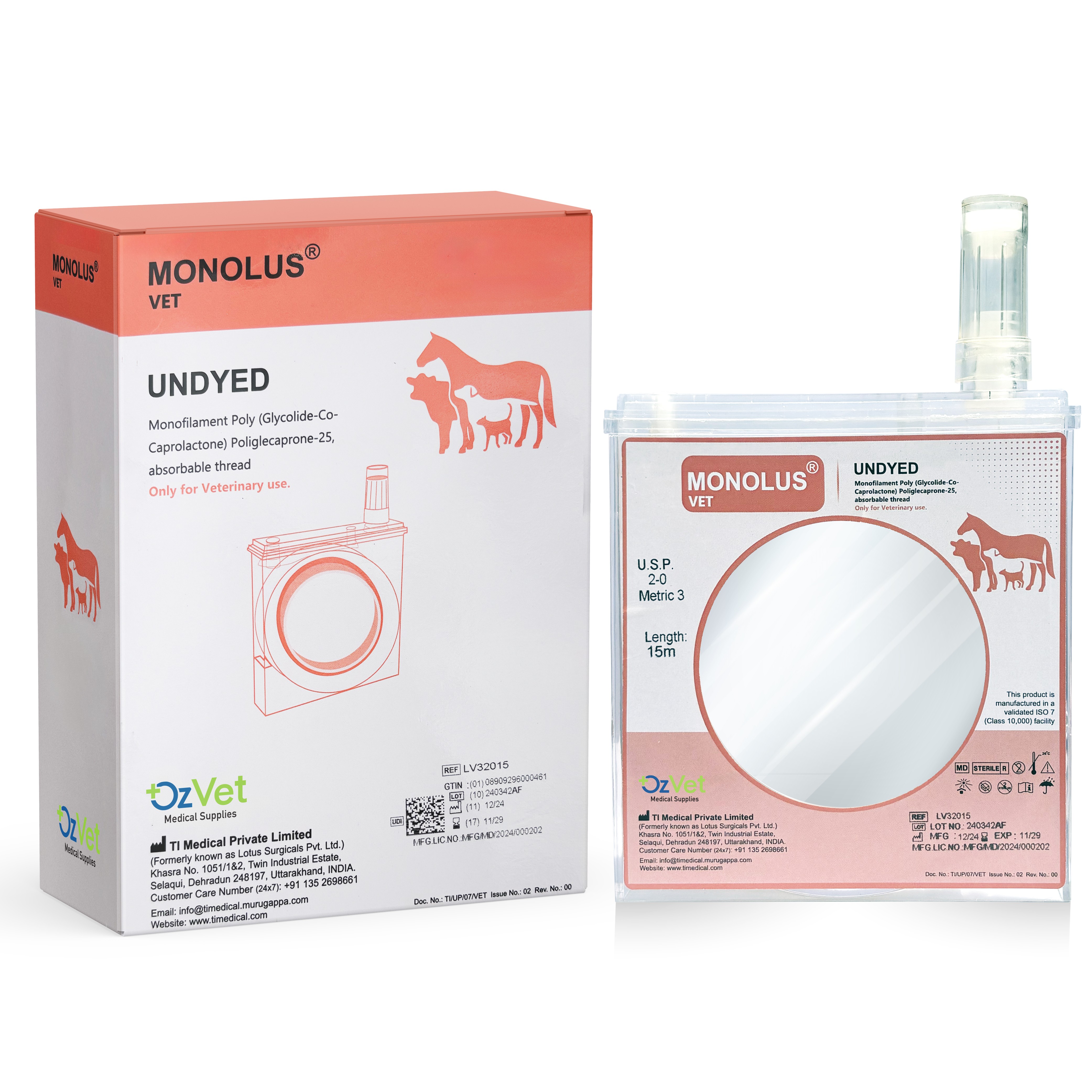 Absorbable Poliglecaprone 25 Cassette Suture 2/0,15m, Undyed – Poly(Glycolide-co-caprolactone)